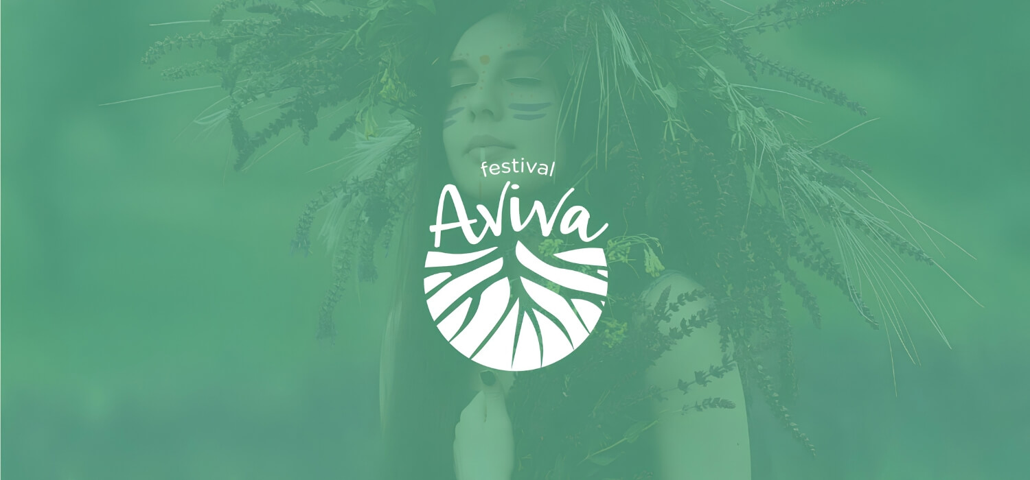 Aviva Festival logo design over green natural background
