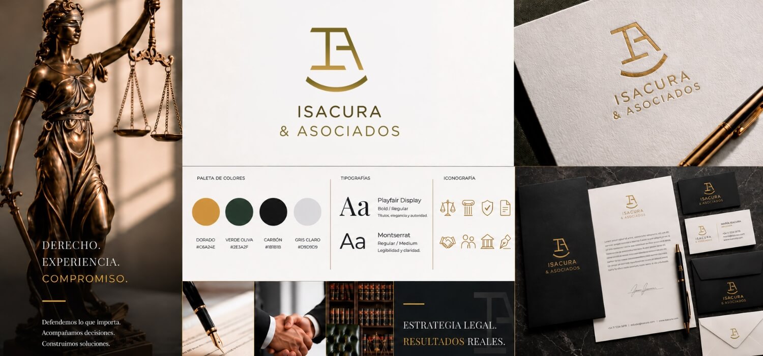Isacura & Asociados visual identity brand guidelines