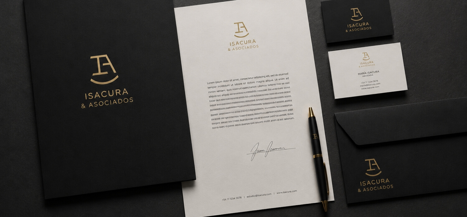 Isacura Asociados corporate stationery